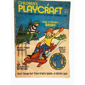 Childrens Playcraft Magazine January 1977 Easy-To-Make Crafts Activities Hobbies